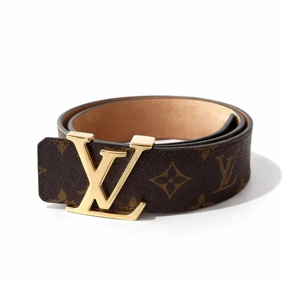 Louis Vuitton Dark Brown Monogram Belt with Gold Buckle - Picture 1 of 5